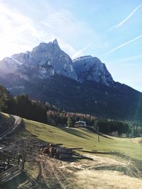 Scenic view of mountains against sky