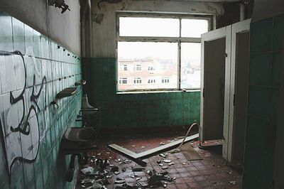 Interior of abandoned building