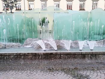 Panoramic view of city in water