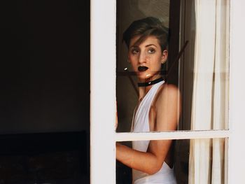 Portrait of young woman