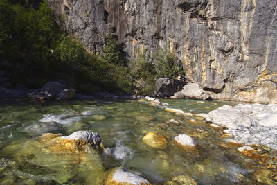 Stream flowing through rocks