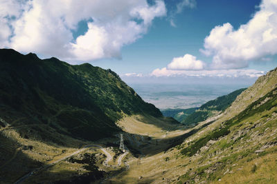 Panoramic view of mountains against sky