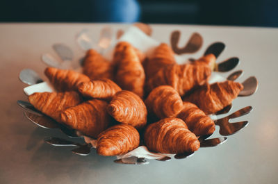 Close-up of french croissants