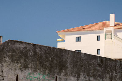 Low angle view of building against clear sky
