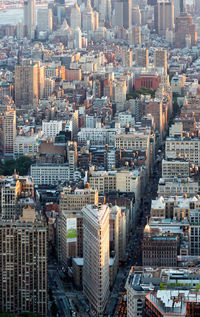 High angle view of buildings in city