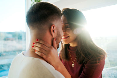 Portrait of happy young couple