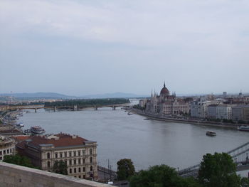 High angle view of bridge over river