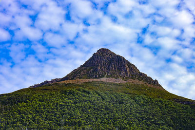 Low angle view of mountain against sky