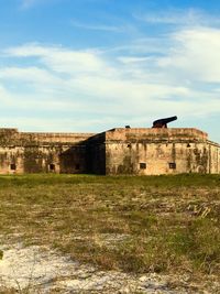 Ruins of fort pickens with cannon