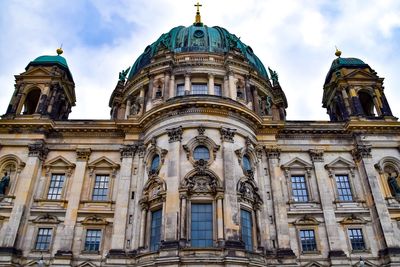 Low angle view of berlin cathedral in city