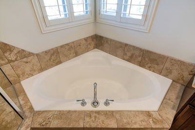 High angle view of bathroom at home