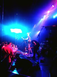 Light trails on stage at night