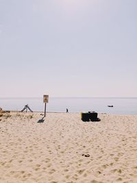 Scenic view of beach against clear sky