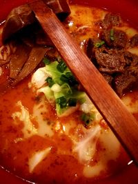 Close-up of soup in bowl