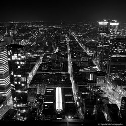 Illuminated cityscape at night