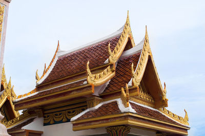 Low angle view of traditional building against sky