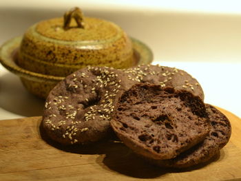 Close-up of cake on table