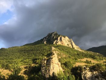 Scenic view of rocky mountains against sky