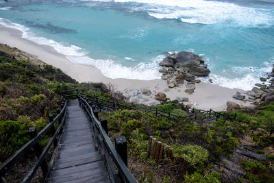 High angle view of beach