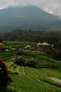 High angle view of townscape against sky
