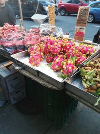 High angle view of potted plants at market stall
