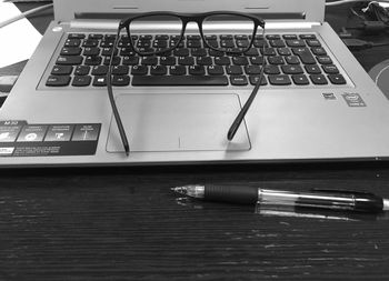 Computer keyboard on table