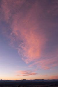 Silhouette of cloudy sky at sunset