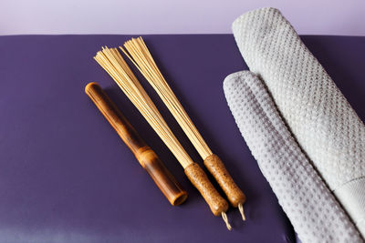 The therapeutic massage bamboo tool set of different spa equipment