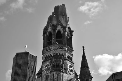 Low angle view of temple building against sky