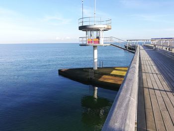 Pier over sea against sky