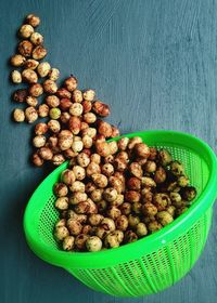 High angle view of bambara groundnut on table