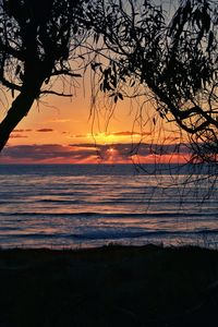 Scenic view of sea during sunset