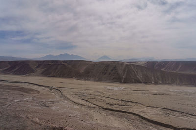 Scenic view of desert against sky