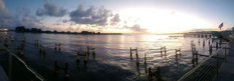 Panoramic view of sea against sky during sunset