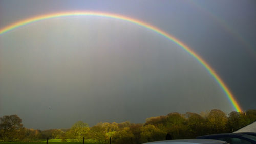 Scenic view of rainbow against sky