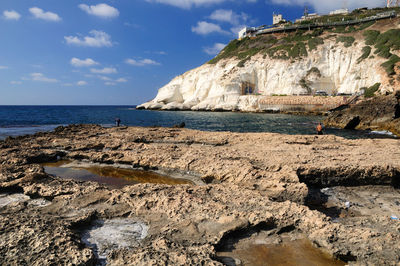 Scenic view of beach against sky