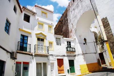 Low angle view of buildings in town