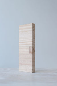 Wooden board texture stand on grey background