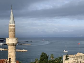 View of old fort against sky in cesme turkey 