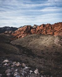 Scenic view of rocky mountains against sky