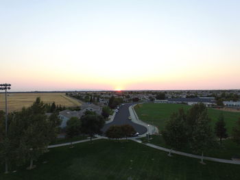 View of calm sea at sunset