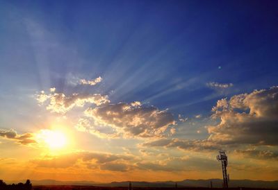 Scenic view of landscape against sky at sunset