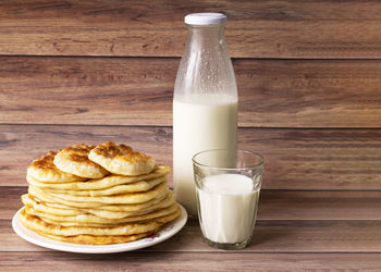 Close-up of breakfast on table