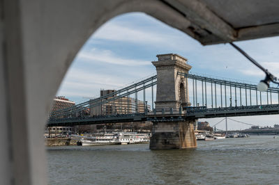 Bridge over river in city