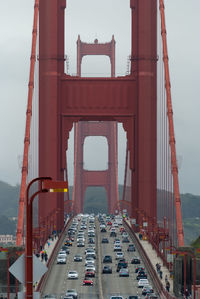 Low angle view of suspension bridge