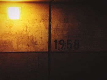Close-up of text on wall