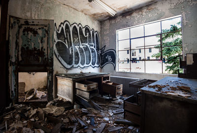 Interior of abandoned building