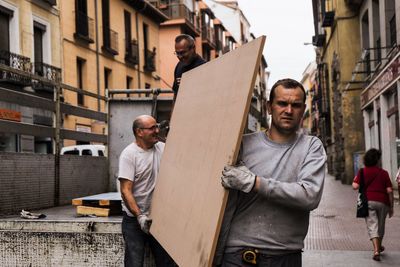 High angle view of young woman looking away