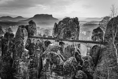 Rock formations against sky