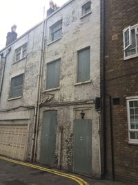 View of building through window